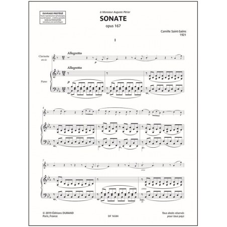 Saint-Saëns sonate clarinette partition