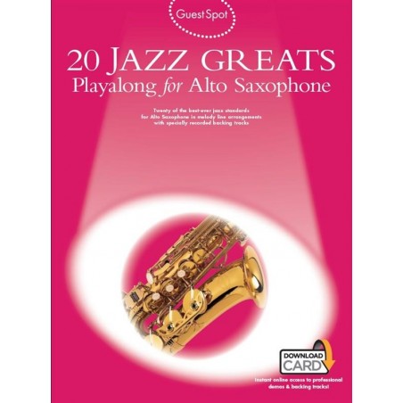 20 Jazz Greats partition saxophone alto