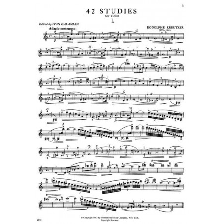 kreutzer 42 etudes partition violon