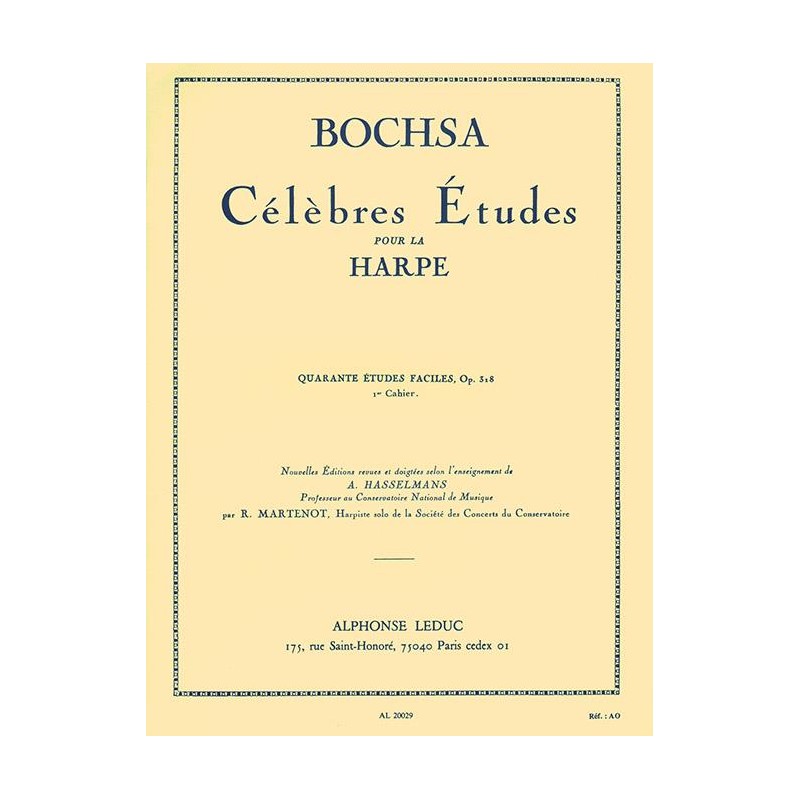 Célèbres Etudes pour Harpe de Bochsa AL20029 Le kiosque à musique Avignon Célèbres Etudes pour Harpe de Bochsa AL20029 Le kiosque à musique Avignon