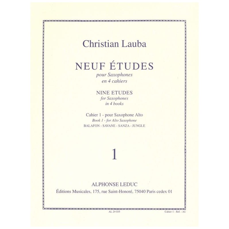 9 Etudes de Christian Lauba Al29035 le kiosque à musique Avignon