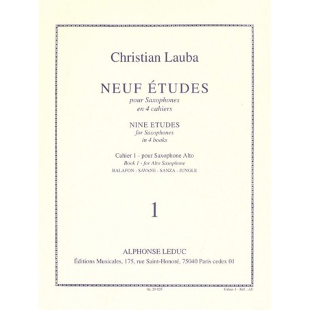 christian lauba 9 etudes saxophone partition