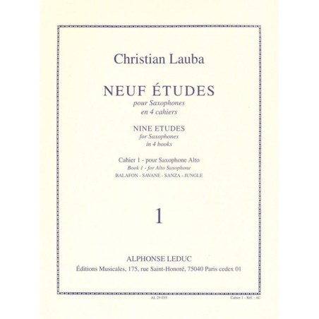 9 Etudes de Christian Lauba Al29035 le kiosque à musique Avignon
