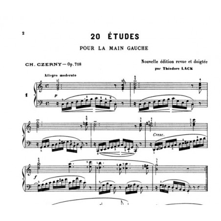 czerny etudes main gauche partition piano