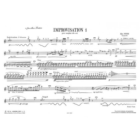 Ryo Noda improvisation partition saxophone