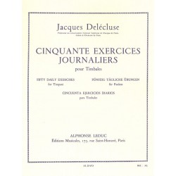 Jacques Delecluse 50 exercices journaliers pour timbale AL25673 le kiosque à musique Avignon