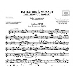 Initiation à Mozart partition clarinette