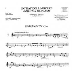 Initiation à Mozart partition clarinette