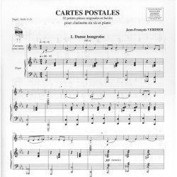Partition CARTES POSTALES de Verdier pour clarinette