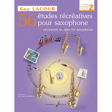 GUY LACOUR 56 ETUDES RECREATIVES volume 2 SAXOPHONE ALTO