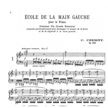 czerny ecole de la main gauche partition