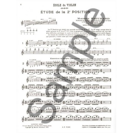partition violon etude methodique des positions