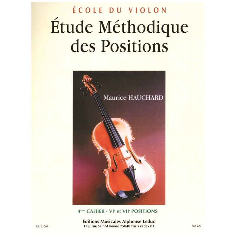 Hauchard Etude méthodique des positions AL21009 Le kiosque à musique Avignon