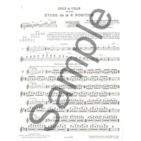 etude methodique des positions partition violon