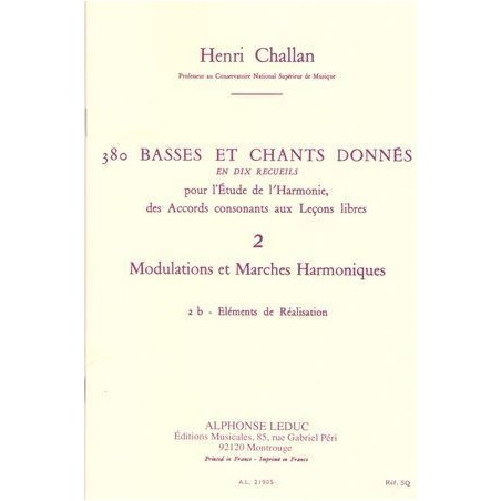 Henri Challan 380 basses et chants donnés partition