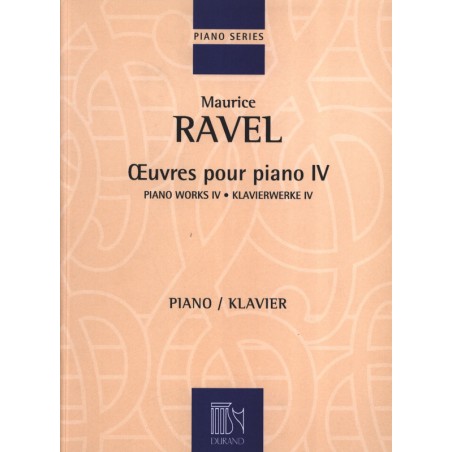 partition Ravel oeuvres pour piano volume 4