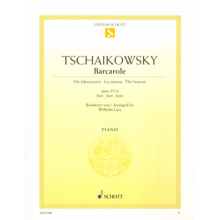 Tchaikowsky Juin partition piano