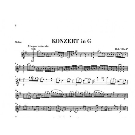 Haydn concerto pour violon en sol majeur partition