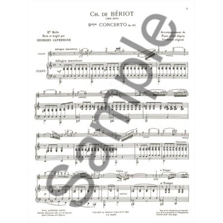 de bériot solo du 9e concerto partition