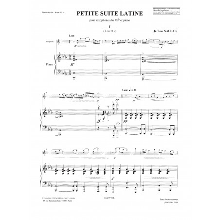 naulais petite suite latine partition saxo
