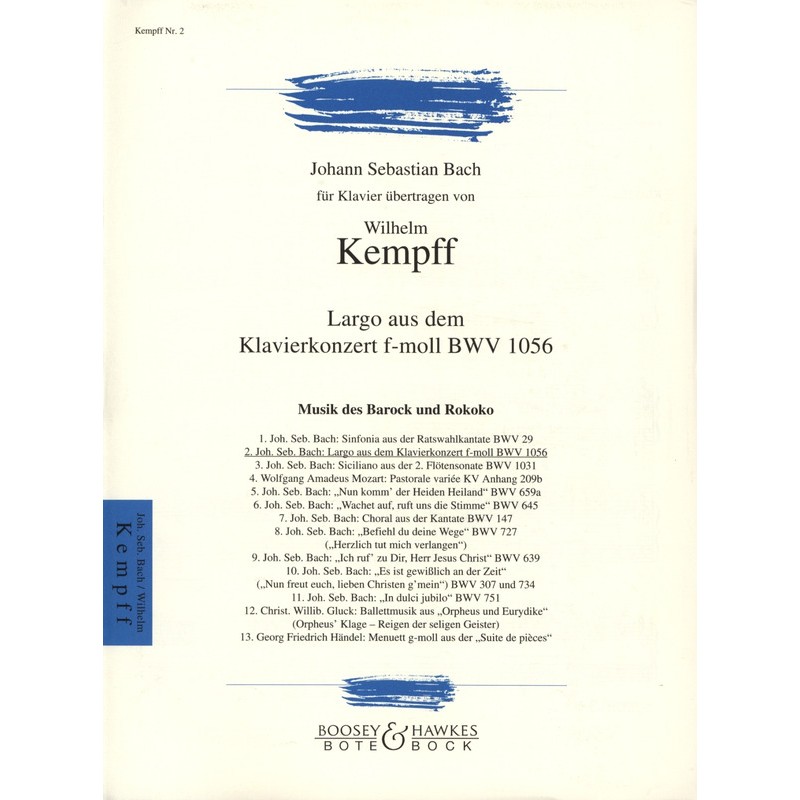 BACH Largo BWV 1056 Arrangement de Kempff Le kiosque à musique Avignon BACH Largo BWV 1056 Arrangement de Kempff Le kiosque à musique Avignon