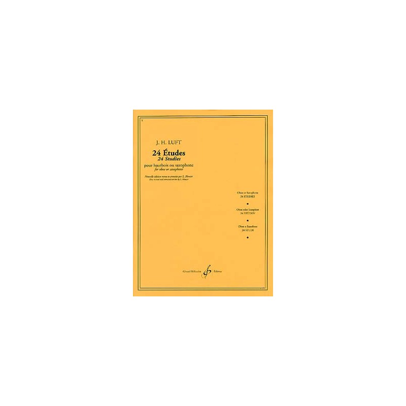 24 ETUDES DE LUFT POUR HAUTBOIS OU SAXOPHONE le kiosque à musique Avignon