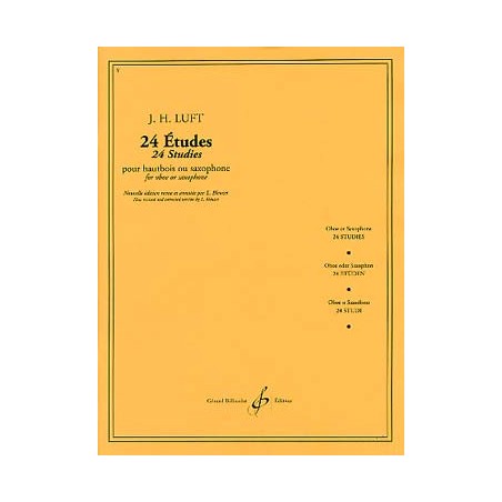 24 ETUDES DE LUFT POUR HAUTBOIS OU SAXOPHONE le kiosque à musique Avignon