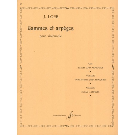 Loeb gammes et arpèges partition violoncelle