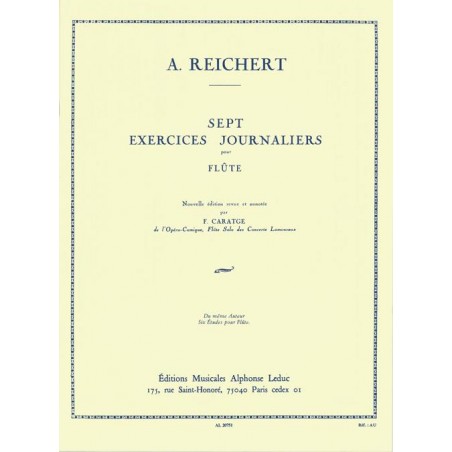 Reichert 7 exercices journaliers partition flûte