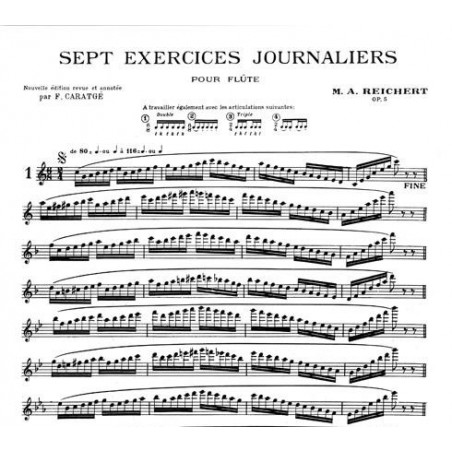 Reichert 7 exercices journaliers partition flûte