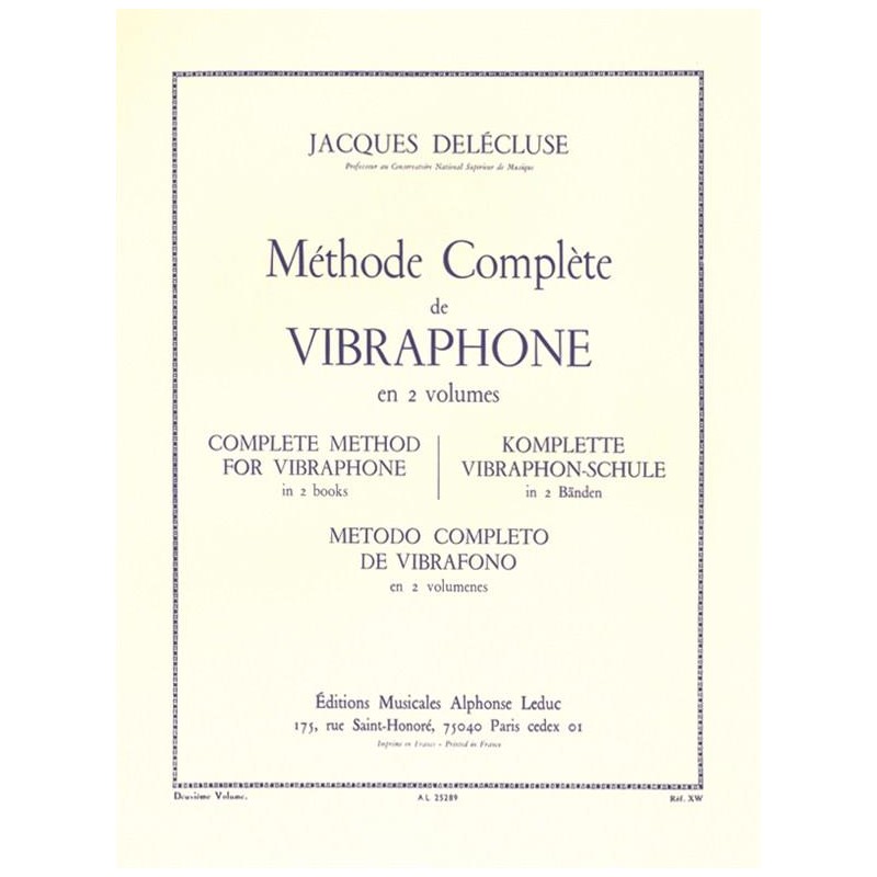 Delecluse méthode complete vibraphone