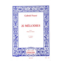 Partition Gabriel Fauré 20 Mélodies soprano volume 1 HA9115 Le kiosque à musique