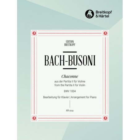 Partition piano Bach Busoni Chaconne BWV 1004 EB2334 Kiosque musique Avignon