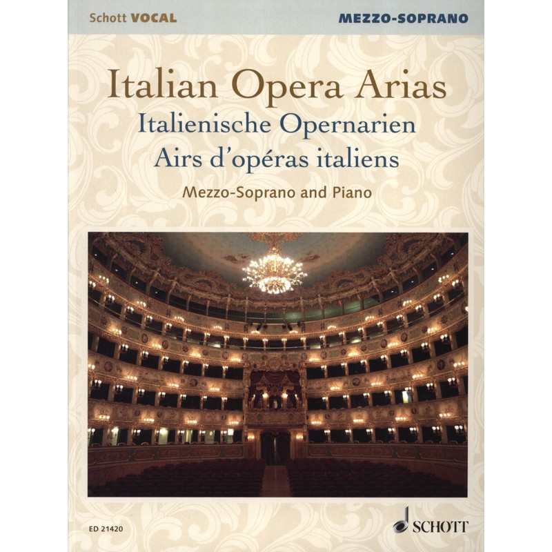 Italian Opera Arias Schott vocal Mezzo soprano Ed21420 Kiosque musique