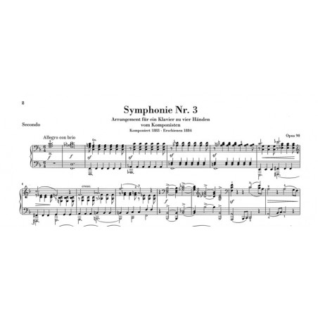 brahms symphonies partition piano 4 mains