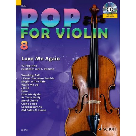 Partition POP FOR Violin Volume 8 - Edition SCHOTT - Kiosque Musique Avignon