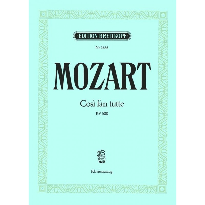 Mozart Cosi fan tutte partition