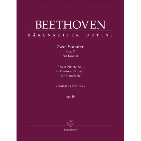 Partition piano Beethoven Sonates Opus 49 - Le kiosque à musique Avignon