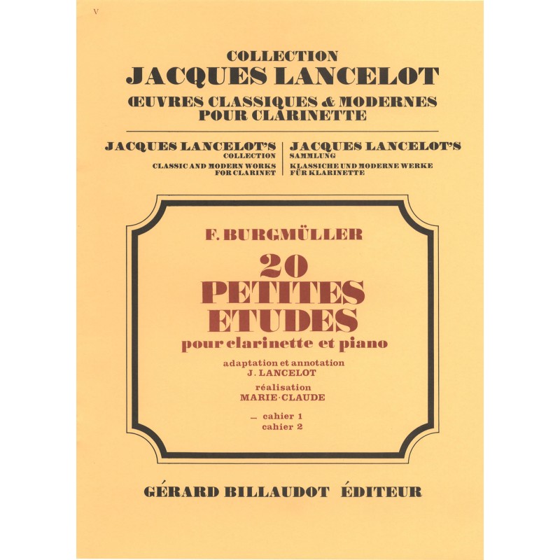 Partition clarinette 20 Petites Etudes de Burgmuller - Kiosque musique Avignon Partition clarinette 20 Petites Etudes de Burgmuller - Kiosque musique Avignon