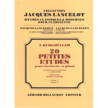 Partition clarinette 20 Petites Etudes de Burgmuller - Kiosque musique Avignon