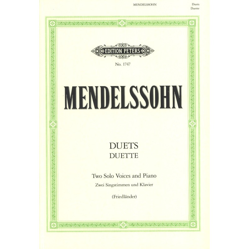 Partition Mendelssohn Duos pour 2 sopranos et piano - Kiosque musique Avignon Partition Mendelssohn Duos pour 2 sopranos et piano - Kiosque musique Avignon
