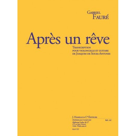 après un rêve partition violoncelle et guitare