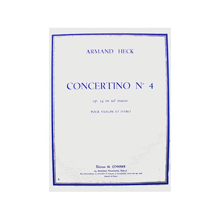 PARTITION VIOLON HECK CONCERTINO N°4 - KIOSQUE MUSIQUE AVIGNON