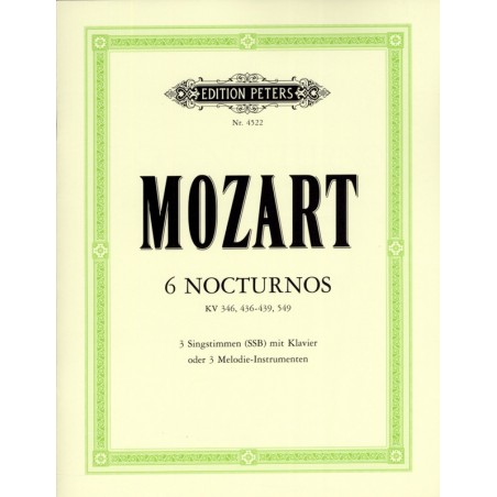 Mozart 6 nocturnes partition peters