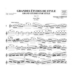 Partition flûte Gariboldi Grandes études de style - Kiosque musique Avignon