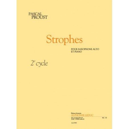 Partition STROPHES pour saxophone - Kiosque à musique Avignon