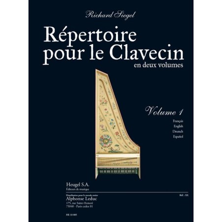 Partition Richard Siegel Répertoire pour le clavecin