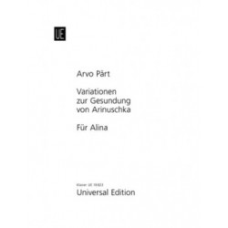 Partition piano FUR ALINA - Arvo PART - Kiosque musique Avignon