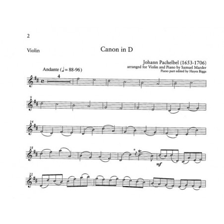 Le canon de Pachelbel en D, Piano et Violons 