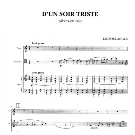 partition trio d'un soir triste